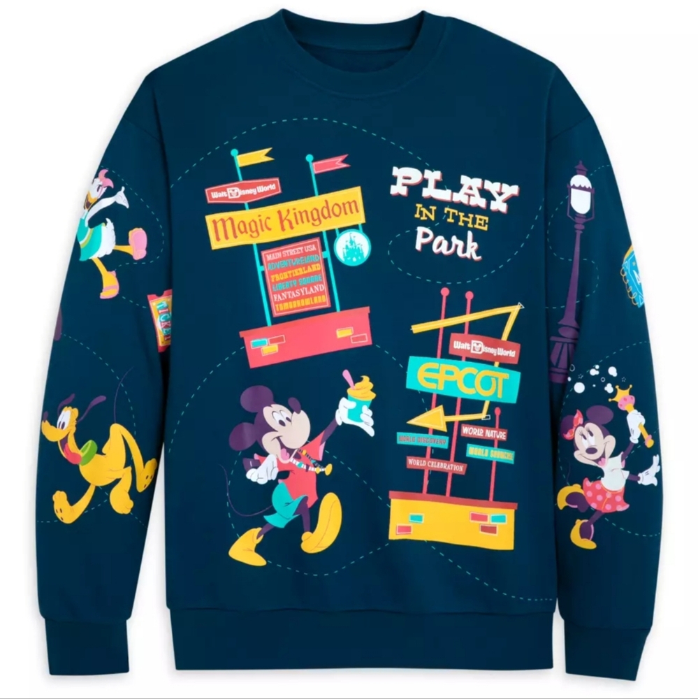 Mickey Mouse and Friends Play in the Park Pullover Sweatshirt for Adults